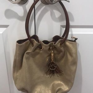 Michael Kors marina metallic canvas tote